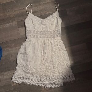 Abercrombie White Lace Trim Dress